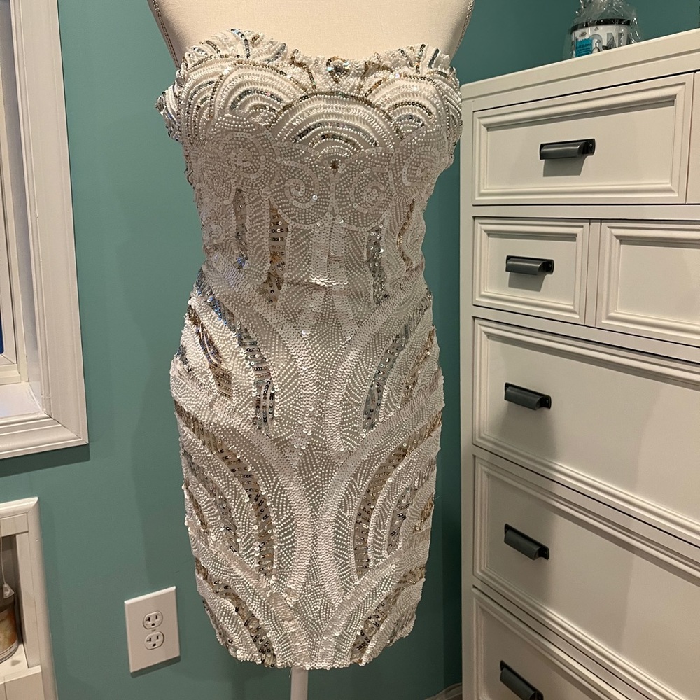 White strapless Scala dress